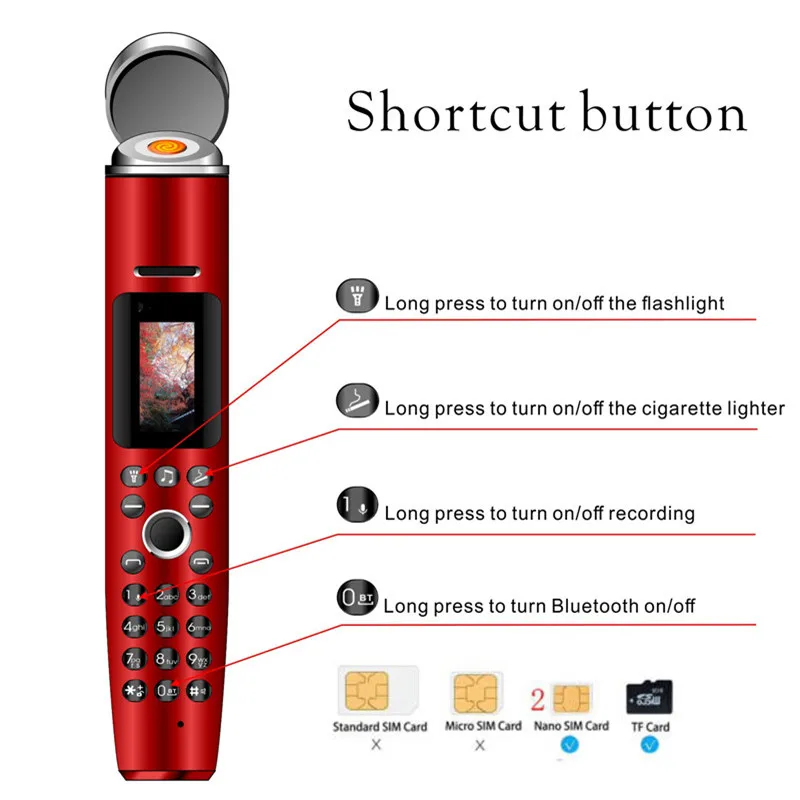 Гарнитура для мобильного телефона, bluetooth, набор номера, беспроводной аудио, sim, TF карта, MP3 плеер, записывающая ручка, миниатюрный фонарик, прикуриватель