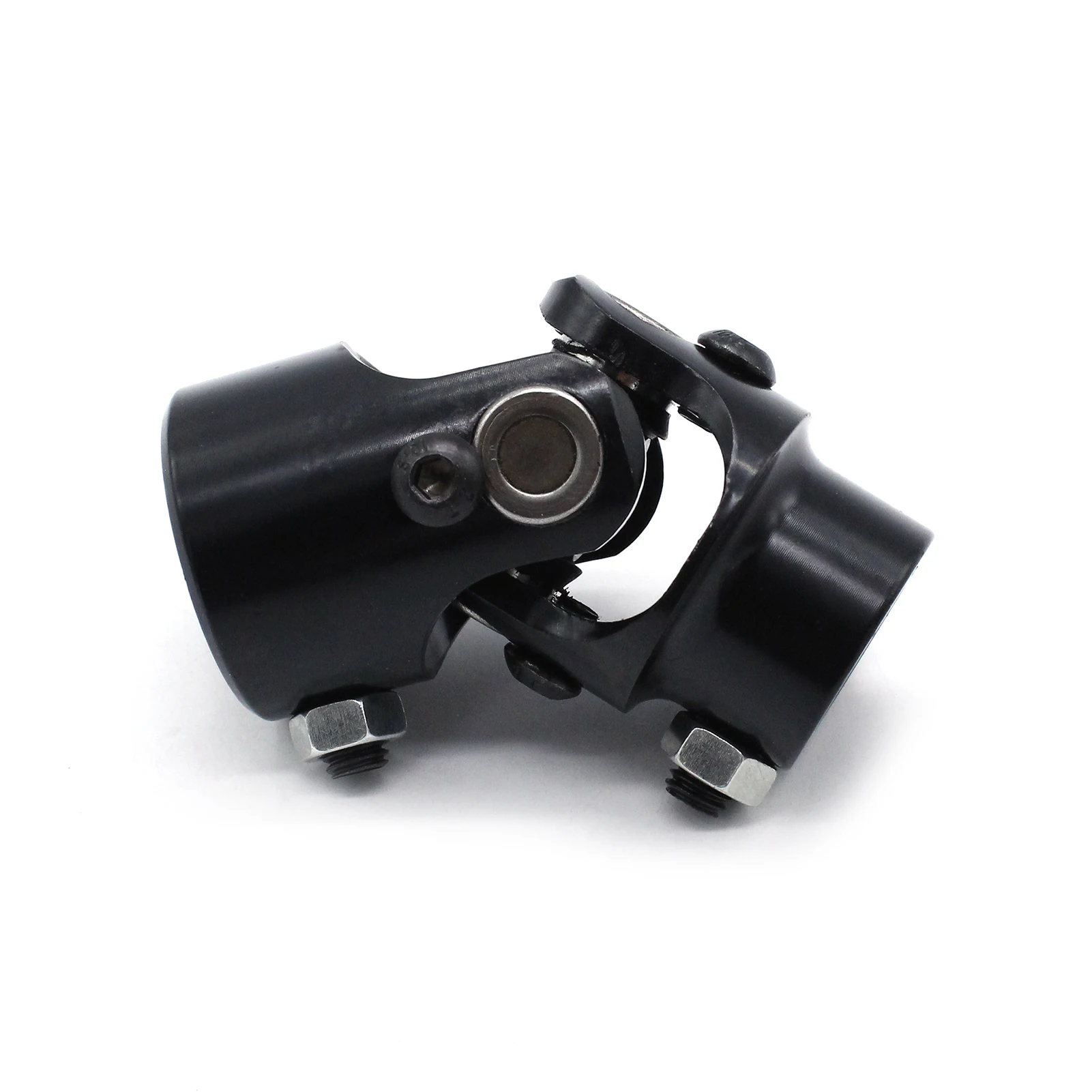 

Steering U Joint Coupler 1in DD X 3/4in DD Black Powder Coated Universal from 1in Column to 3/4in DD Shaft