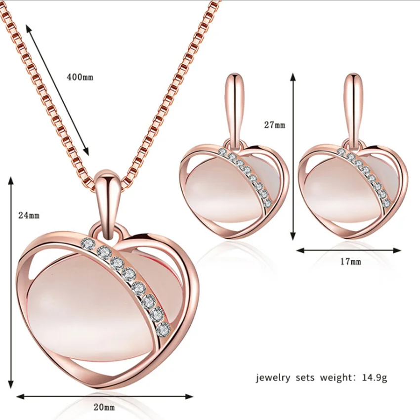 FYJS уникальный цвет розового золота романтическая любовь сердце кулон кошачий