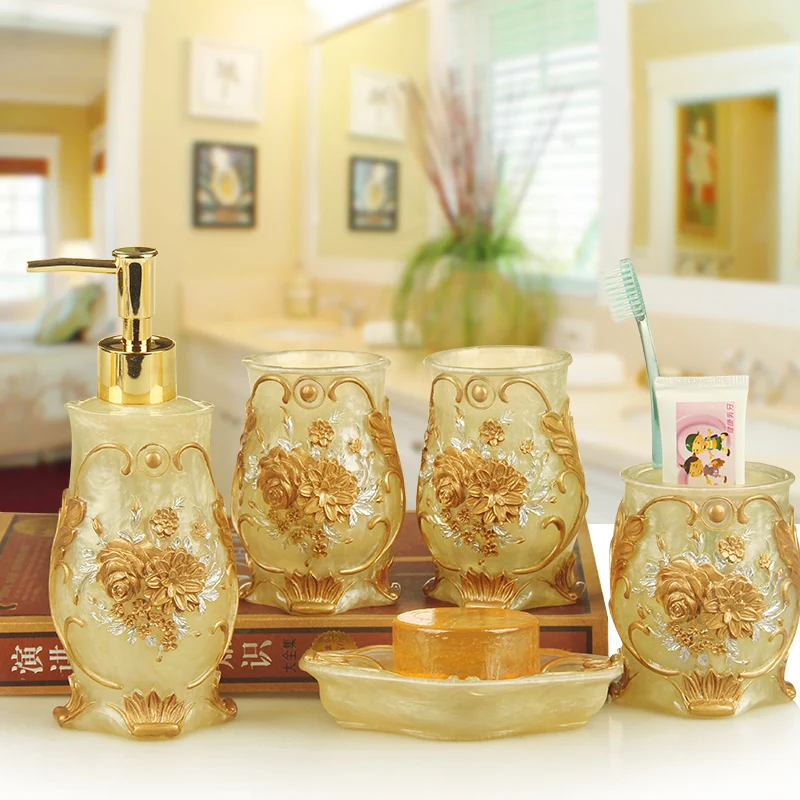 Европейский держатель для ванной комнаты Wujiantao из пяти предметов винтажная