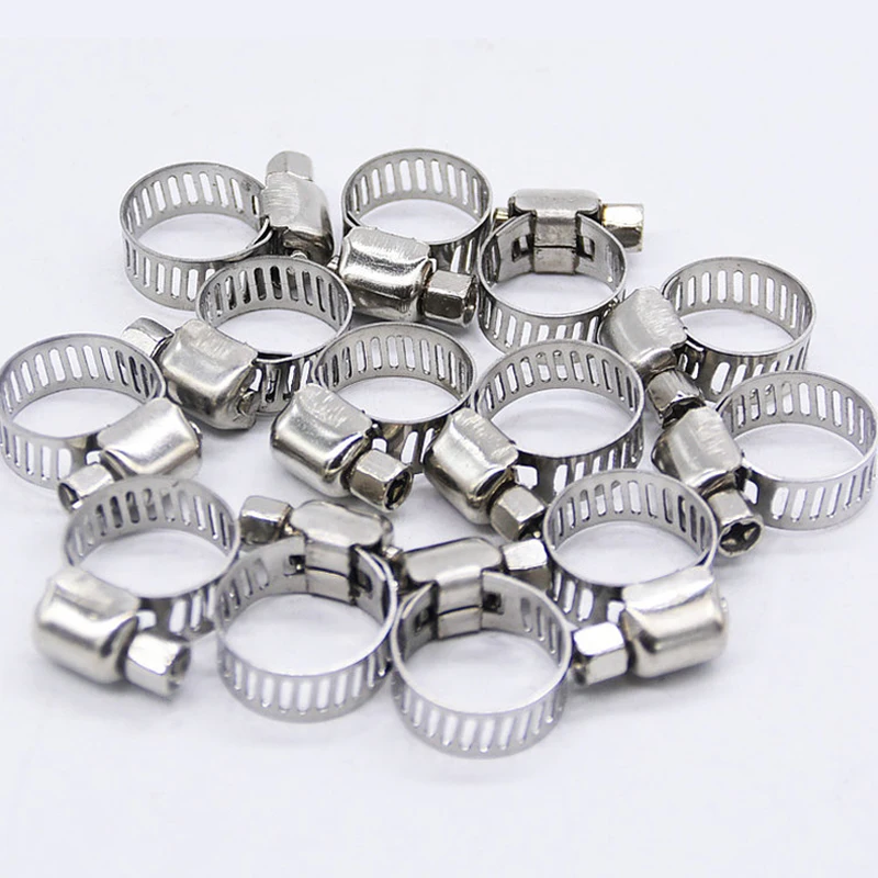 5pcs 6mm-25mm Stainless Steel Mini Fuel Line Pipe Hose Clamp Clip Optional Size for Air Water Silicone | Обустройство дома