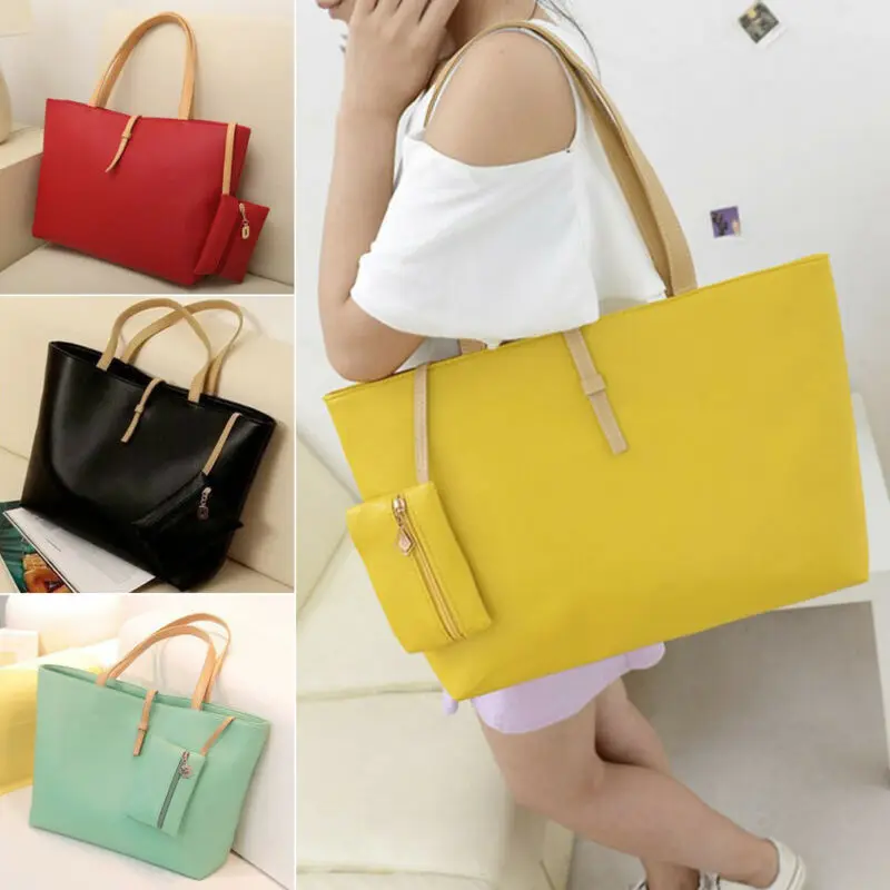 Новинка 2020 повседневная женская большая сумка из искусственной кожи на плечо