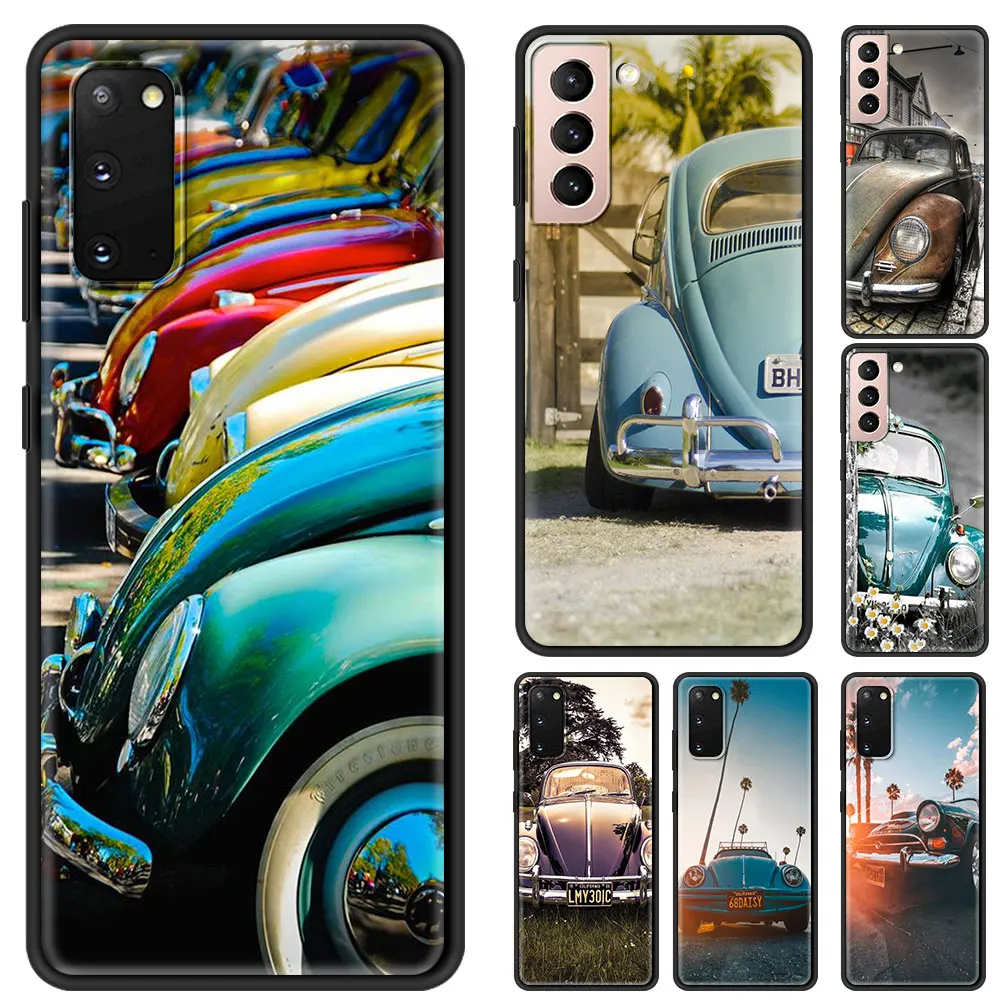 

Phone Case For Samsung Galaxy S20 S21 FE Ultra Black Capa S10 Lite S10E S9 S8 Plus S7 Edge Silicone Fundas Old classic car