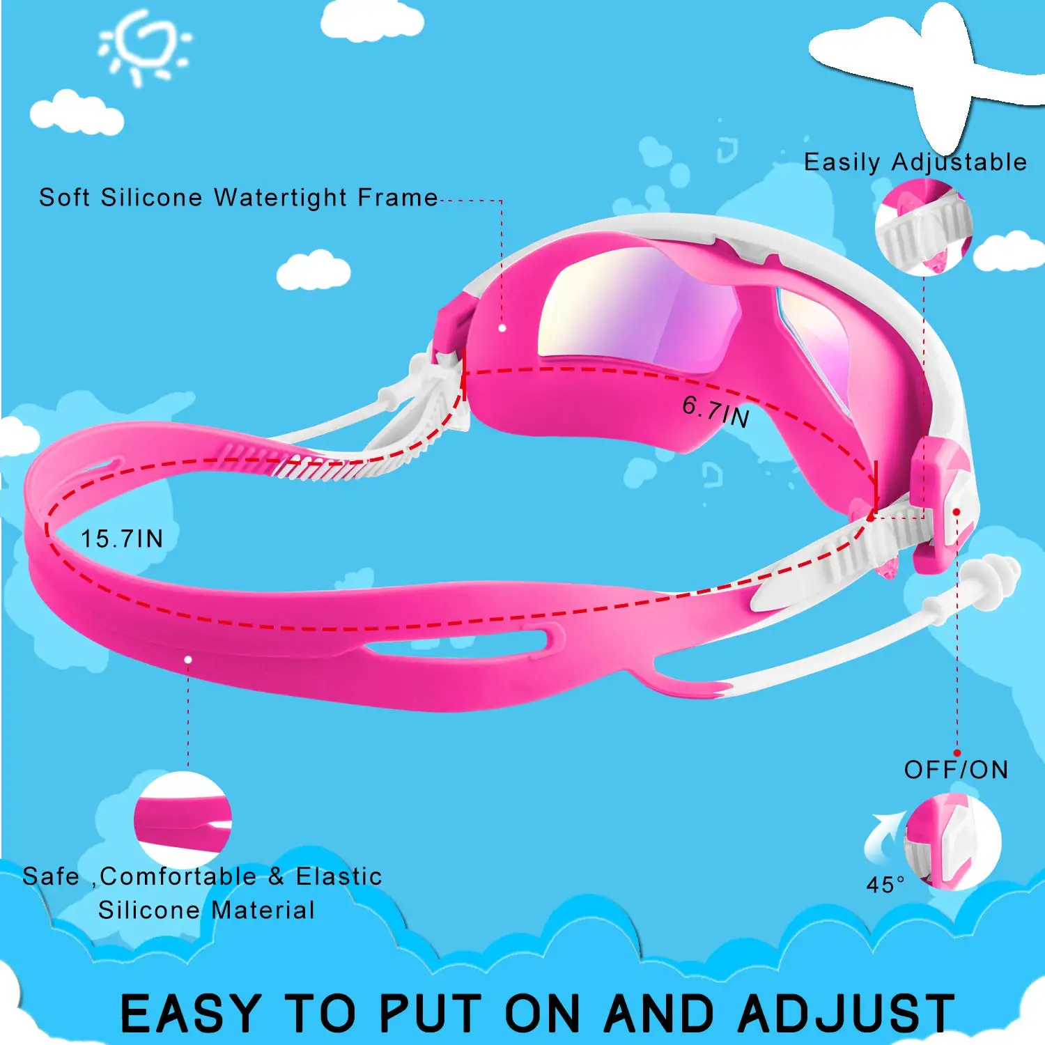 Очки для плавания прозрачные водонепроницаемые анти-туман защита от УФ лучей