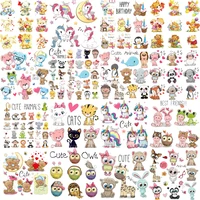 iron on cute animal set patches for kids clothing diy t shirt applique heat transfer vinyl unicorn patch stickers thermal press