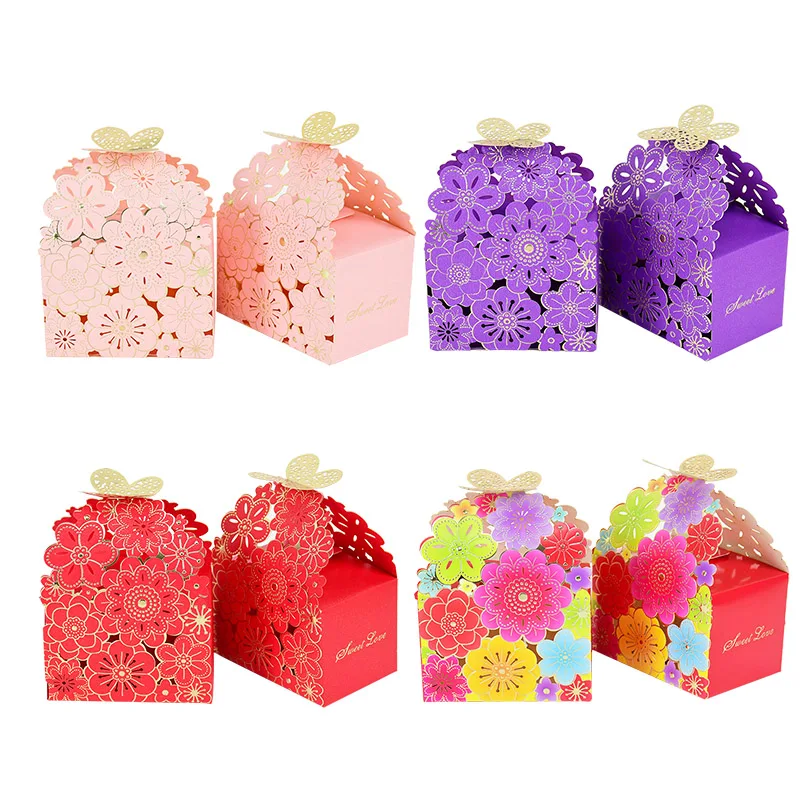 

10pcs/lot Paper Dragees Candy Box Hollow Butterfly European Style Gift Boxes Chocolate Packing Box Wedding Favors Party Package