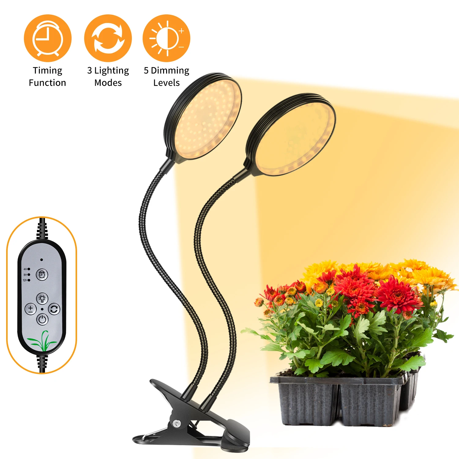 

Светодиодный Grow светильник 5 уровней яркости полный спектр Фито лампа для выращивания растений с питанием от USB Порты и разъёмы Sunlike Цвет све...