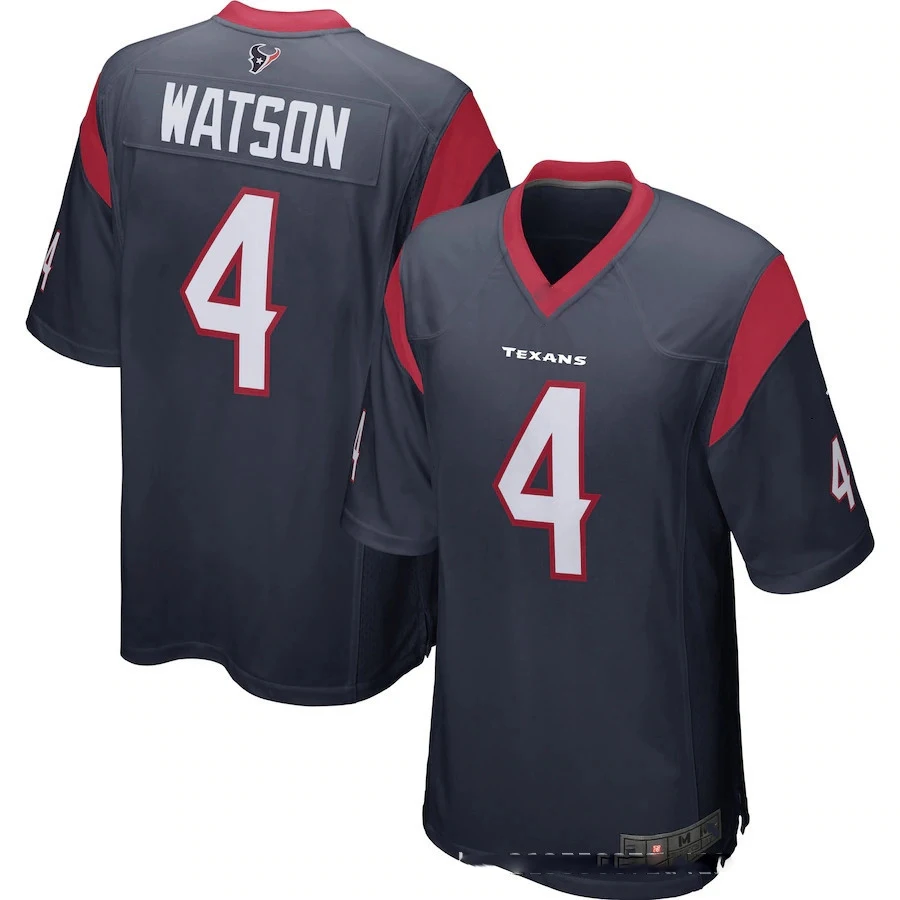 

Bilok Embroidery American Football Jersey WATT 4# Deshaun Watson Fans Wear Men Women Kid Youth Houston Texans Rugby Jersey Shirt