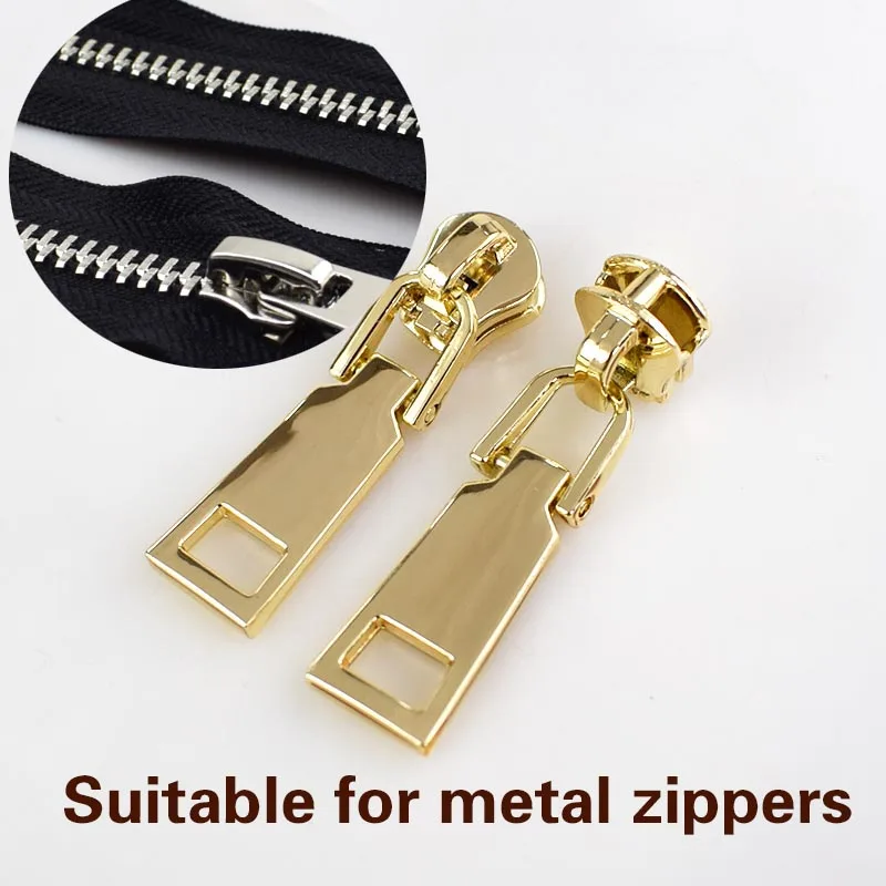 gold metal Meetee 10 шт. 5# высококачественные металлические ползунки для молнии для нейлоновой головы на молнии DIY сумка пуховик для одежды материал Ремонтный комплект G6-3 - Цвет: gold metal