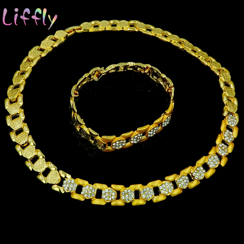 Дубай золотые Ювелирные наборы для женщин Кристалл ювелирные изделия