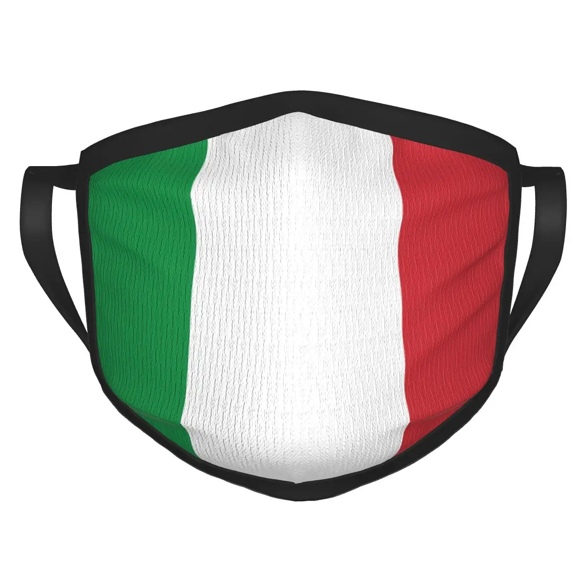 

Italian Flag Italia Face Mask Reusable Washable Breathable Black Border Scarf Dust prevention for Adult unisex cool