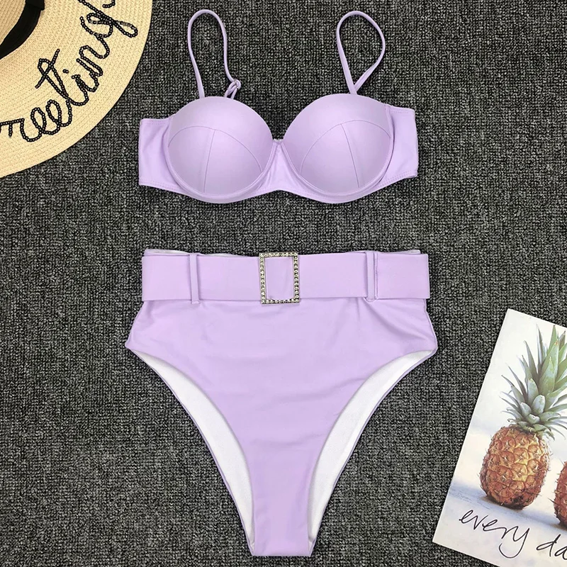 Сексуальный бюстгальтер с пуш ап эффектом бикини Высокая Талия Плавание костюм