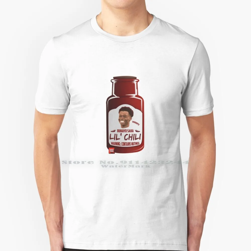 

Футболка Lil' Chili Bukayo Saka, 100% чистый хлопок, Bukayo Saka Lil Chili Goonertoons Whoops, мускатный орех
