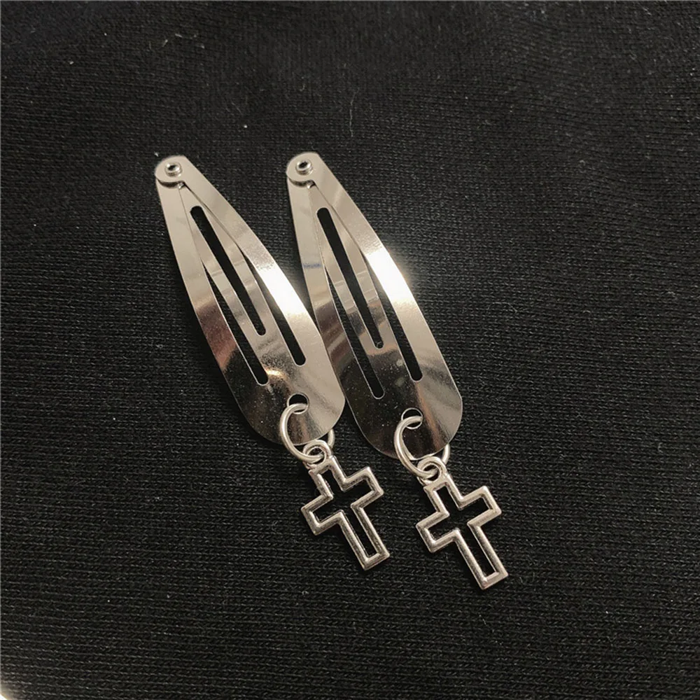 2 шт. винтажные металлические заколки для волос с перехлёстом луной сердцем