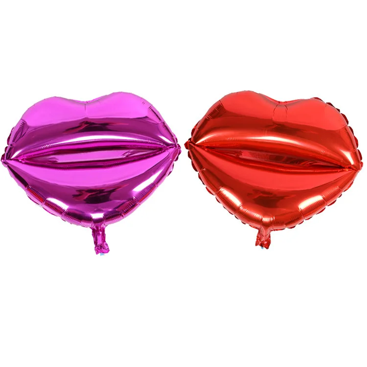 

Valentine's Day Wedding Supplies Red & Rose Red Lip Shape Adult KTV Club Party Decorations Helium Foil Classic Toy Ballon