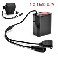 gtf 84 v 7800mah 6x18650 aku for bicycle light battery pack with usb cable 1 battery bag