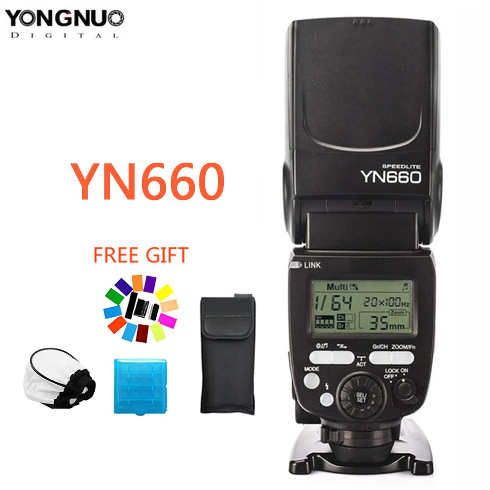 YONGNUO YN660 Беспроводная вспышка Speedlite GN66 2 4G беспроводной радиоприемник Master Slave для