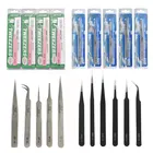 Пинцет для ресниц VETUS из нержавеющей стали, антистатические высокоточные щипцы для макияжа, профессиональные щипцы для увеличения объема ресниц