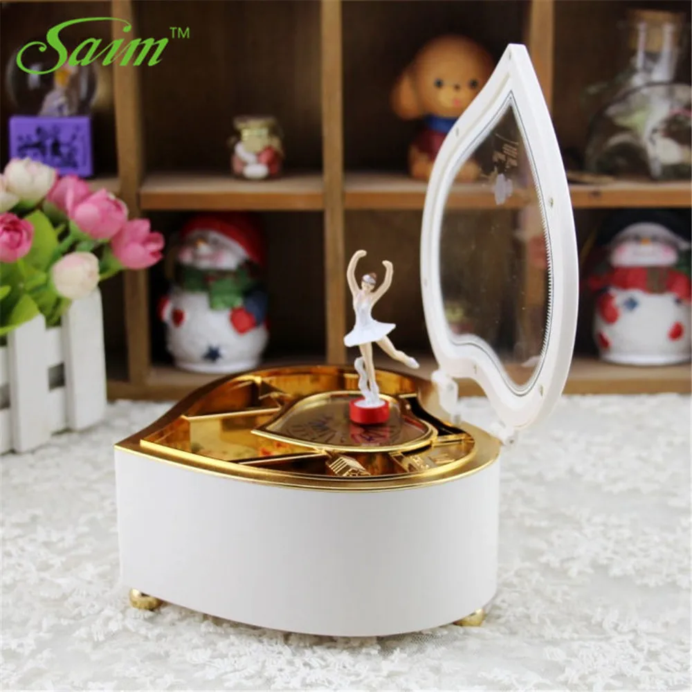 Музыкальная шкатулка Saim в форме сердца вращающаяся музыкальная для хранения
