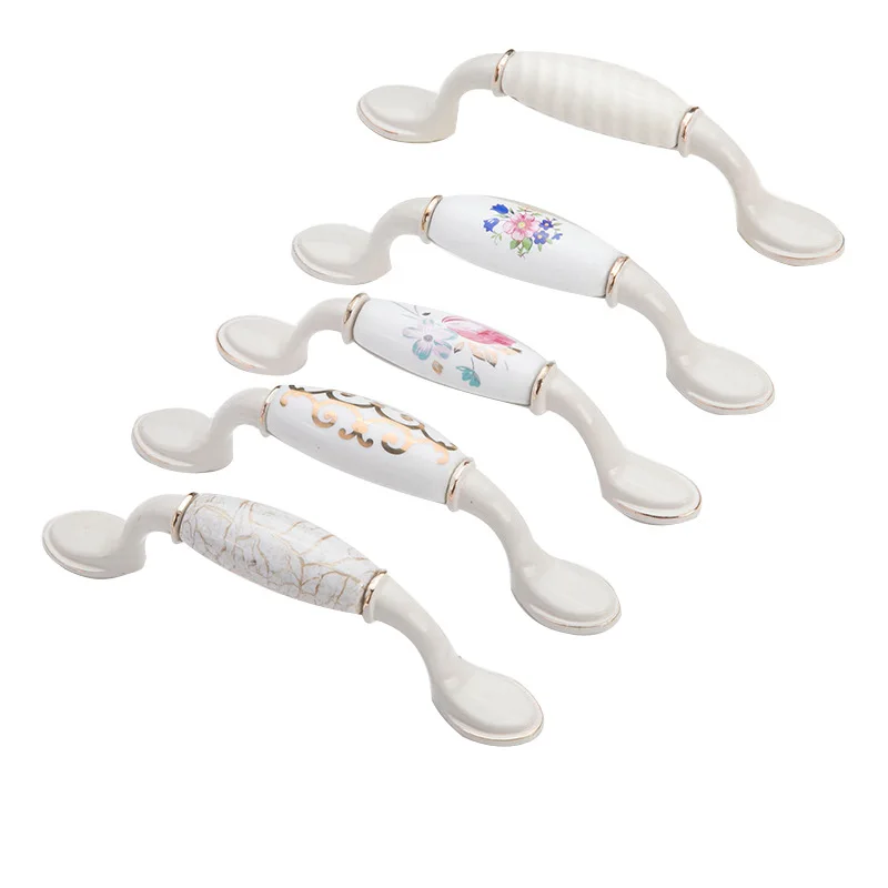 Европейский керамический узор ручки слоновой кости белый сельский ветер