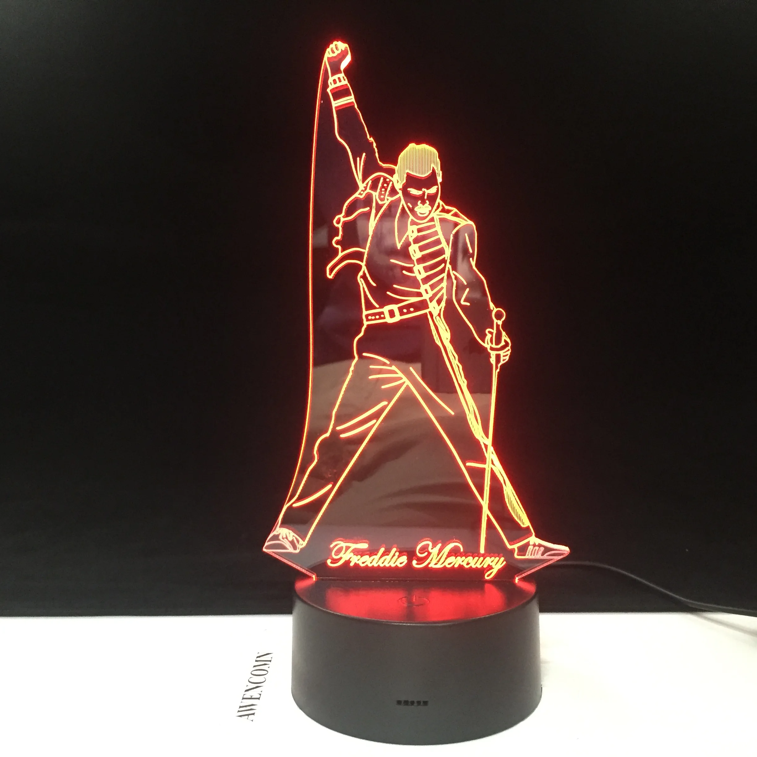 Светодиодный ночник Freddie Mercury Queen 3d лампа с сенсорным датчиком детский для офиса