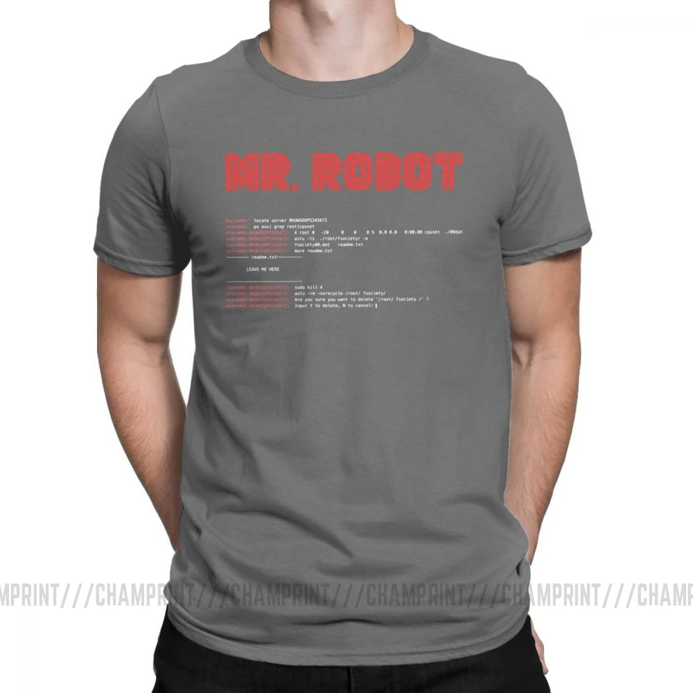 Темно-серый Крутая футболка Mr Robot Программирование программист футболки разработчик футболки с кодом для мужчин вырез лодочкой хлопок короткий рукав Одежда большого размера - Цвет: Темно-серый