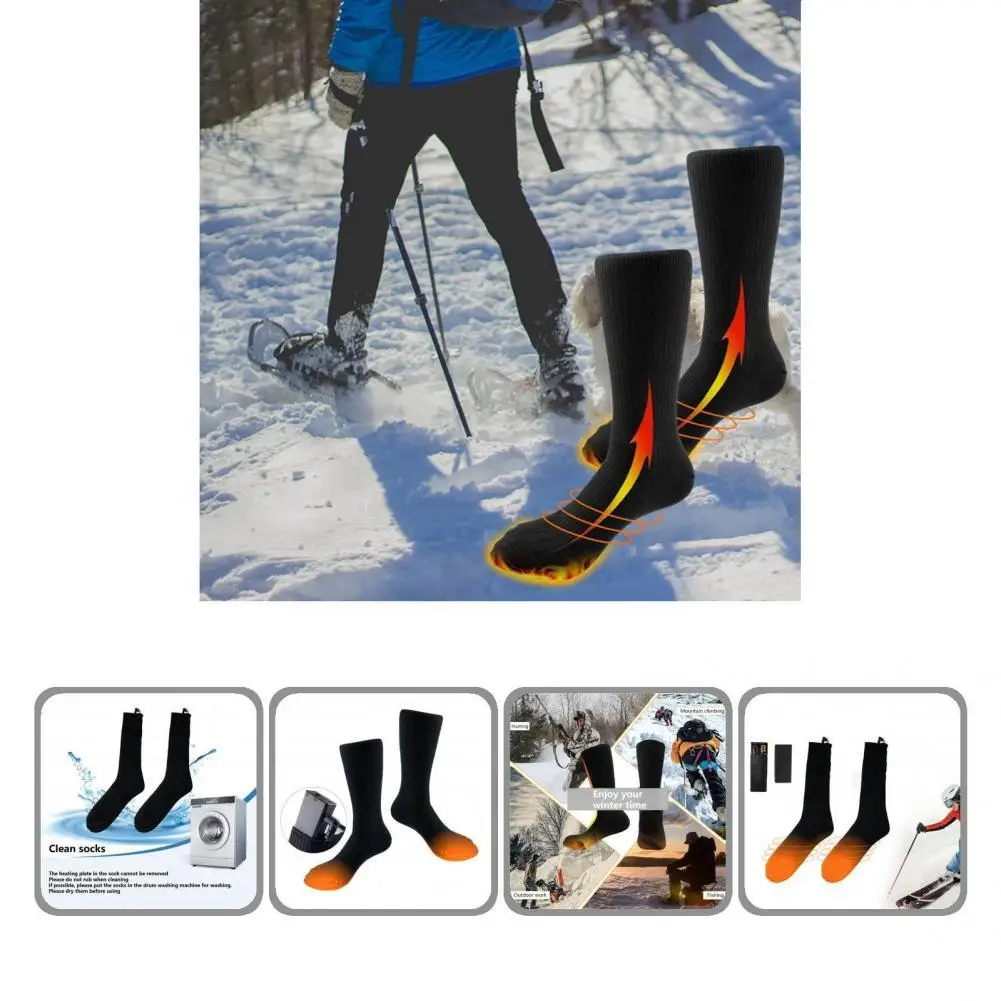 

Useful Heating Stocking Battery Charging Winter Tear Resistant Electric Socks Heated Socks Electric Heating Socks 1 Pair
