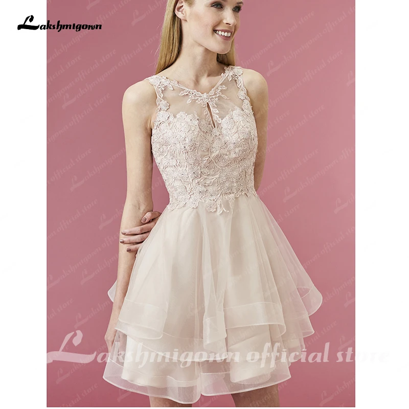 

Plus Size Country Short Lace Appliqued Bridal Gowns Vestidos Informal Wedding Dress Vestidos de noiva curto 2021