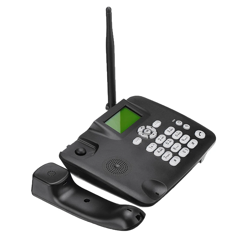 Черный стационарный беспроводной телефон 4G GSM Настольный телефон SIM карта SMS Функция Настольный телефон машина