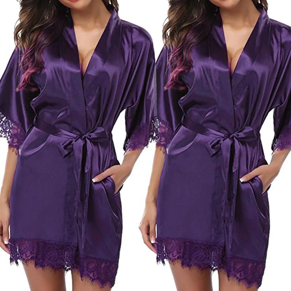 Женское сексуальное кружевное атласное Ночное платье белье ночное шелковый