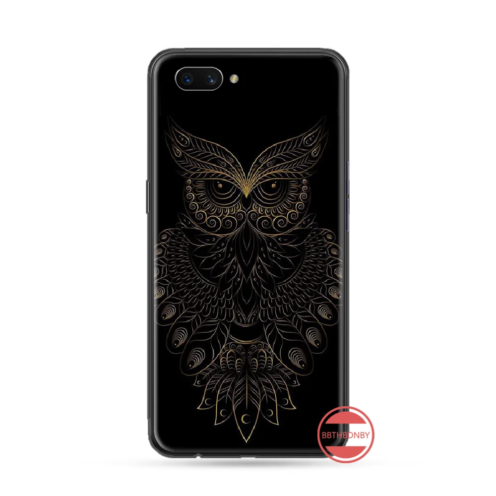 Сова ТПУ черный чехол для телефона Корпус OPPO R9 R11 R15 R17 RENO Realme S PLUS нормальный 2z 3 5 C2