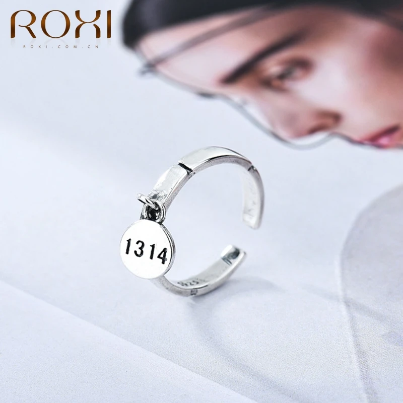 

ROXI 1314 Roman Numeral Round Punk Rings For Women Silver 925 Jewelry Opening Finger Ring Couple Anniversary Personality Rings
