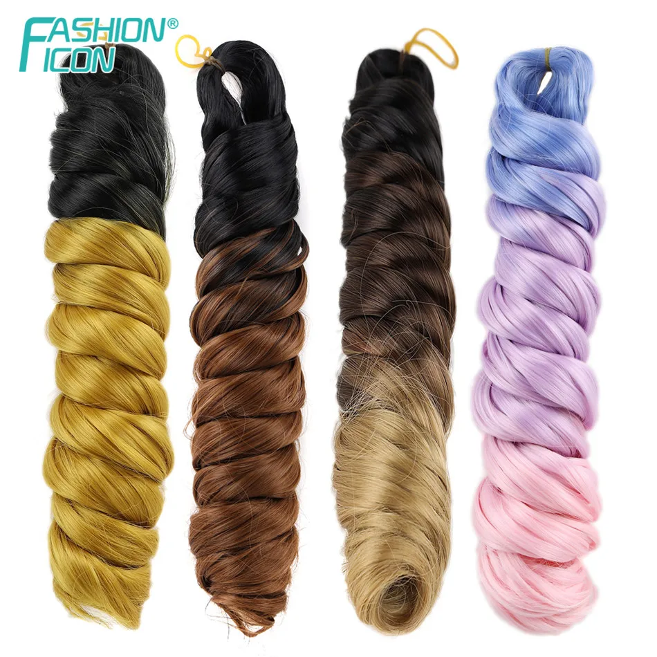 

FASHION ICON Synthetic Spring Curly Jumbo Braid Ultra 24 Inch 100g Omber Color Hair Extension For Women Free Shipping