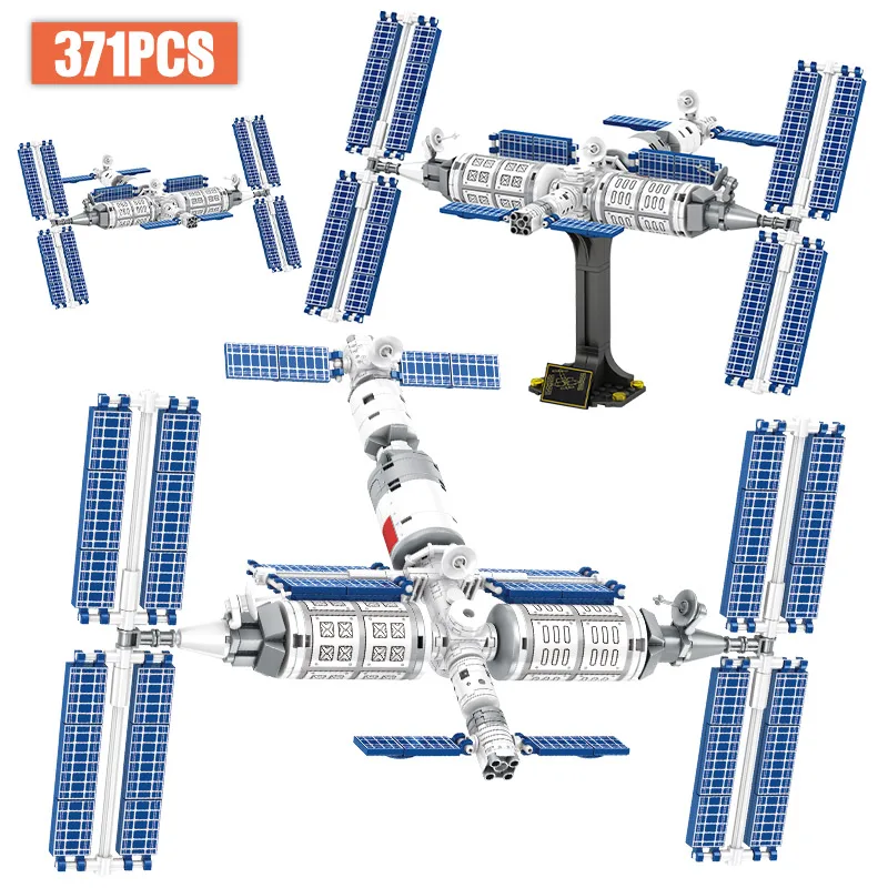 

City Technical Aviation Aerospace Space Station Building Blocks Manned Spaceship Rocket Launcher Bricks Toys For Children Gifts