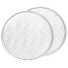 Экран для пиццы, сковорода для пиццы, сковорода для пиццы для духовки, лоток для пиццы, 12-дюймовый бесшовный алюминиевый антипригарный экран для пиццы (2 шт.)