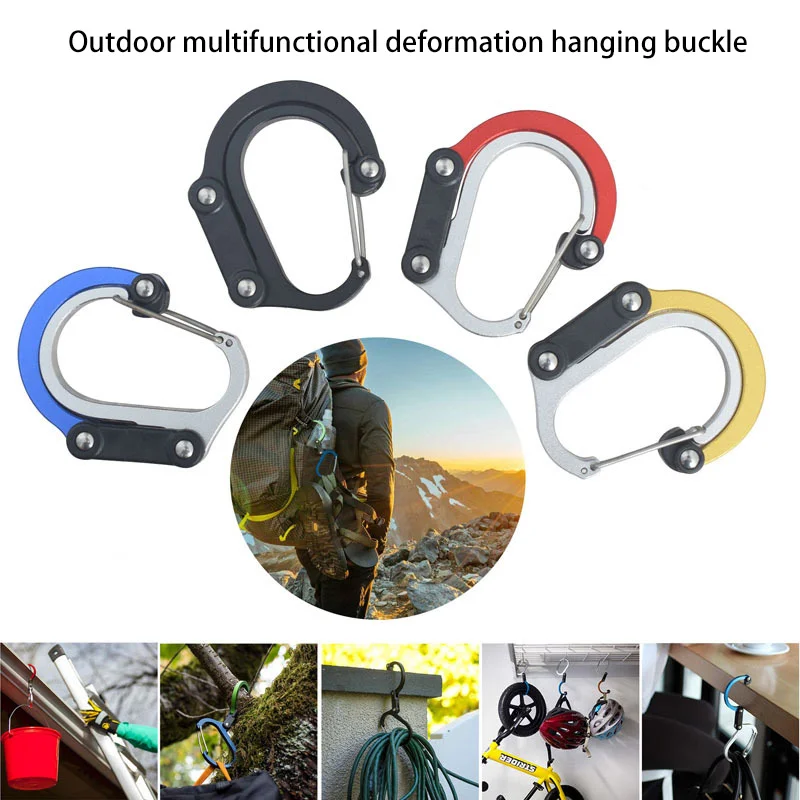

Hybrid Gear Clip - Carabiner Rotating Hook Clip Non-Locking Strong Clips for Camping Fishing Hiking Travel Backpack Out