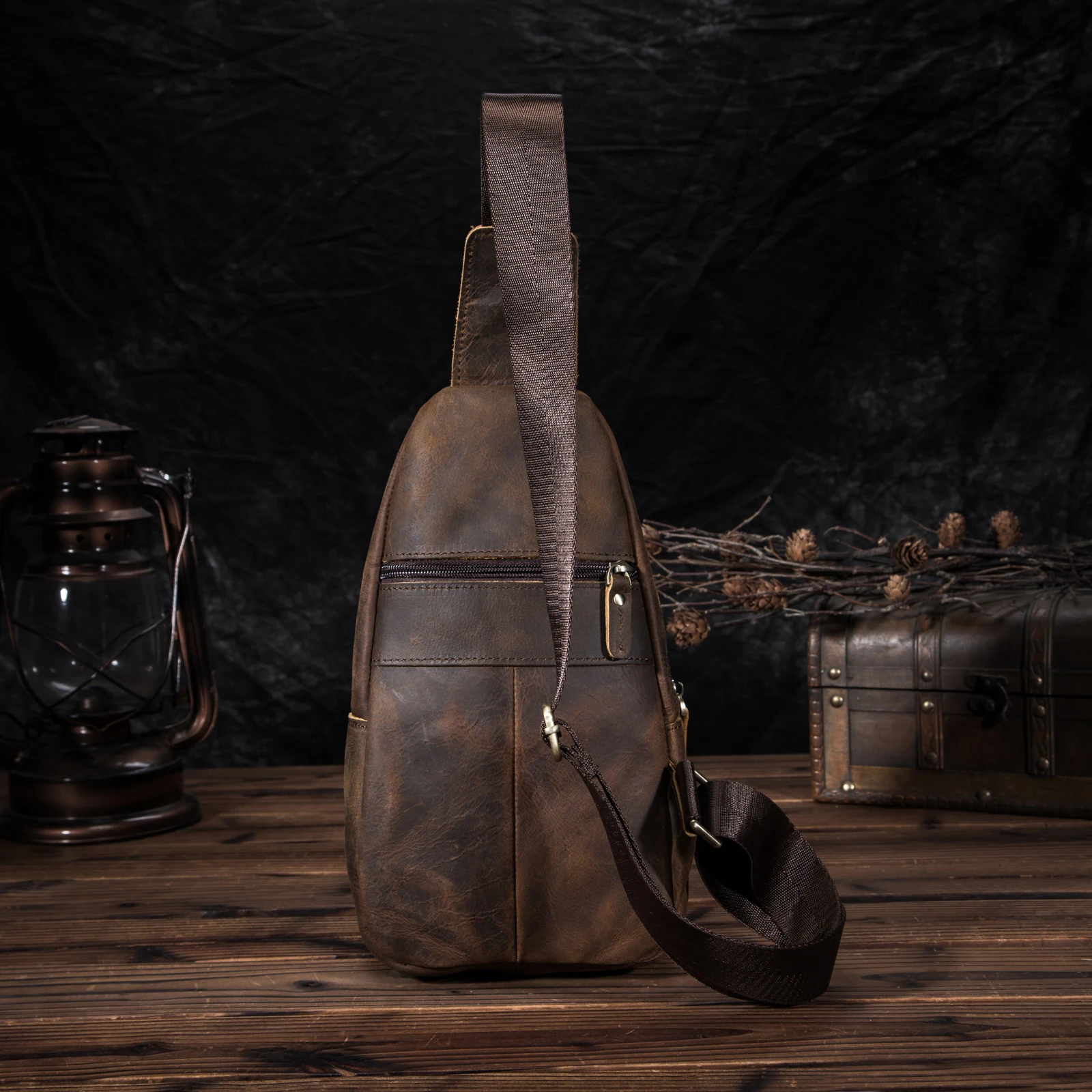 Повседневная модная нагрудная мужская сумка-слинг черная дизайнерская сумочка