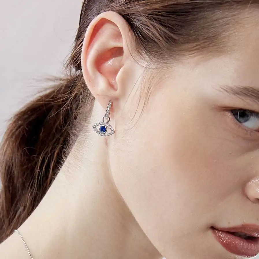 KALETINE Evil Eye падение серьги 925 Sterlng Серебряный Модные украшения милый синий камень заявление серьги для Для женщин аксессуары