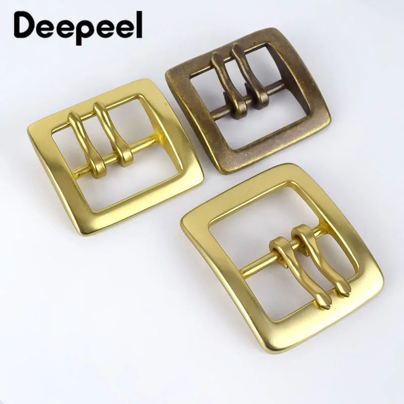 

Deepeel 40 мм Ретро чистый Медь латунная пряжка для Для мужчин Для женщин Для мужчин двойной контактный пряжки DIY Швейные Ремни джинсы регулиров...