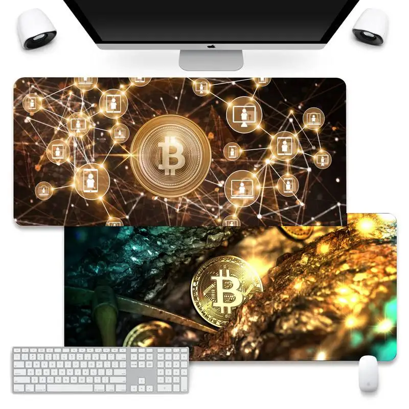 

Large Mouse Pad Gaming Mousepad Anti-slip Natural Rubber Keyboard Desk Mat with Locking Edge Bitcoin Awesome Game Mouse Mat