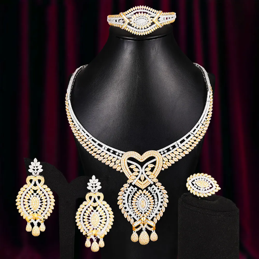 

GODKI Lovely Bowknots 4PCS African Bridal Zirconia CZ Jewelry Sets For Women Wedding Dubai Nigeria Crystal Party Jewelry Set