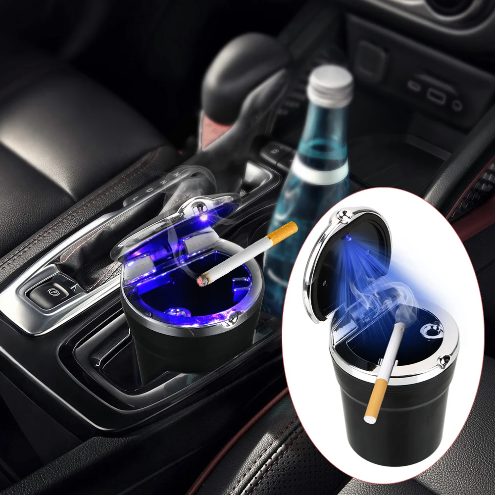 Пепельница LEEPEE для автомобиля пепельница со светодиодной синей подсветкой