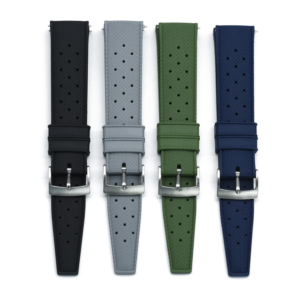 

Premium-Grade Tropic Fluorine Rubber Watch Strap 20mm 22mm For Seiko SRP777J1 New Quick Release Spring Bar Watch Band Bracelet