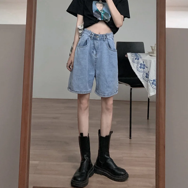 

Real Shot Cost-Effective Loose High Waist Slimming All-Match Solid Color