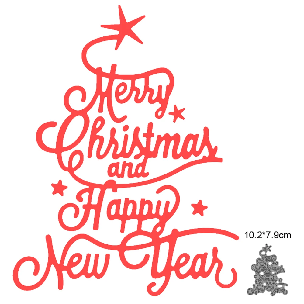 

Christmas Letter 2021 new metal cutting mold photo frame DIY scrapbook decoration embossing handmade template