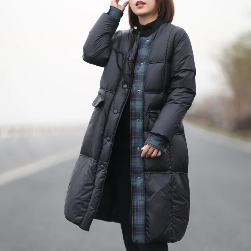 Зимнее пуховое пальто для женщин длинное толстое белое теплое новинка 2019 стенд