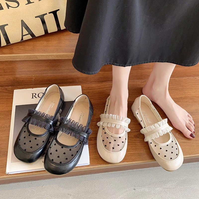

Shoes Shallow Mouth Round Toe Female Footwear Casual Sneaker Elegant Retro Comfortable Grandma Dress Floral Slip-On Leisure Rubb