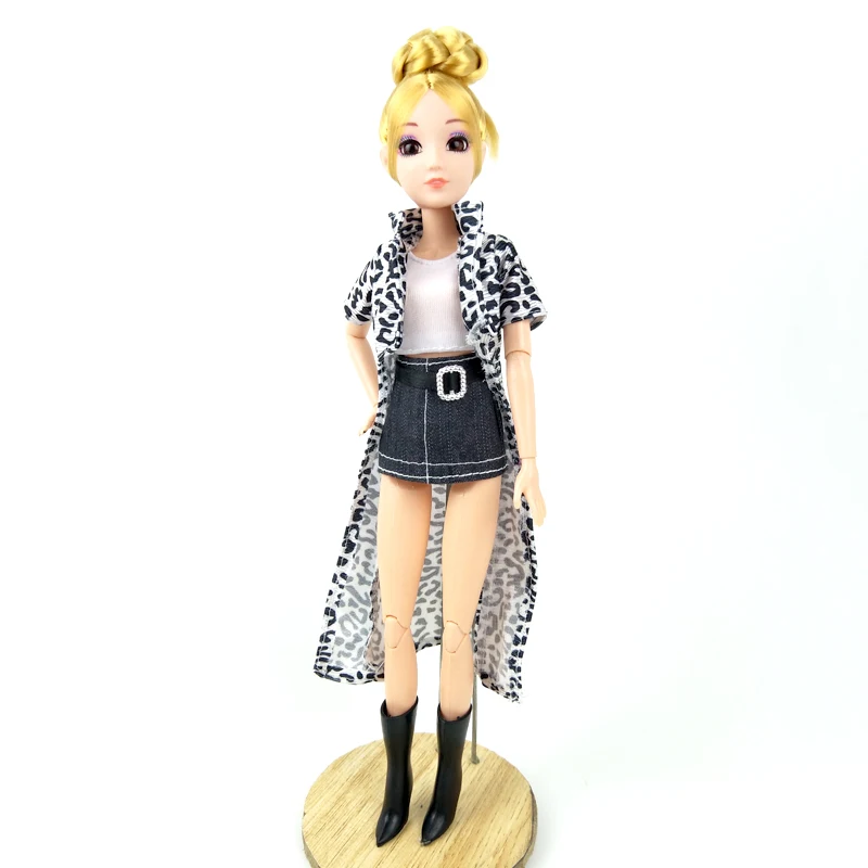 1 комплект аксессуары для кукол Барби наряды длинное пальто с леопардовым