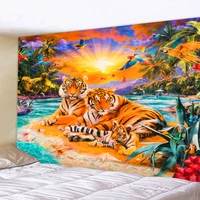 fantasy animal tapestry tiger flying horse elk wall hanging bohemian art print tapestry hippie bedroom home decoration 6 sizes