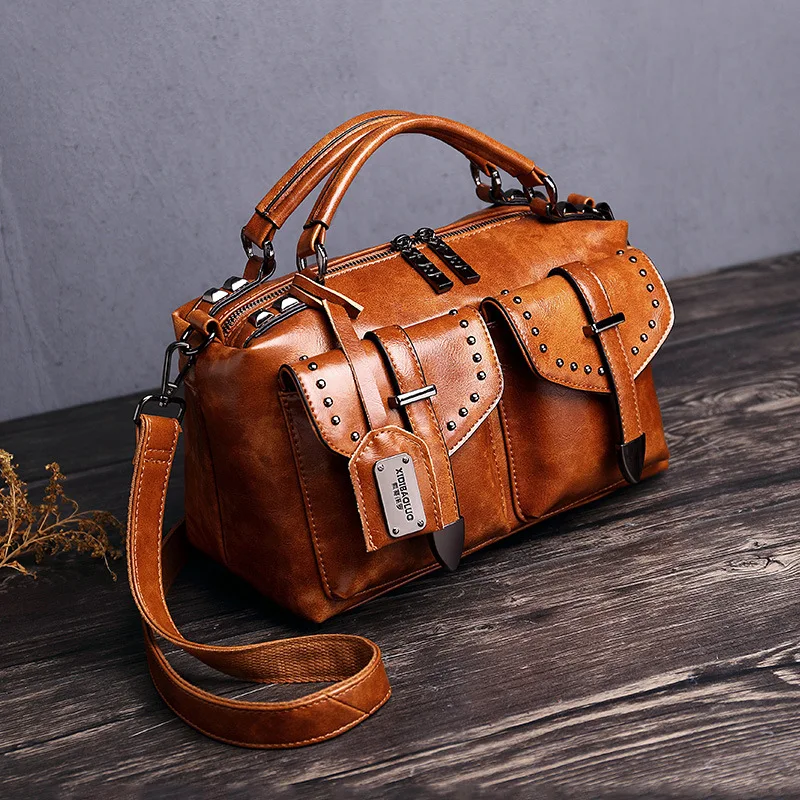 

Bags for Women 2020 New Luxury Handbags Retro New Oil Wax Leather Hand Bag Shoulder Slung Fashion Handbags Women Bags Designer